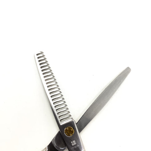 【オオカワプロシザーズ オオカワプロシザーOKAWA PRO SCISSORS】J-series 212 メガネ シザー セニング 美容ハサミ すきばさみ 美容師 理容師 約20~25% 右利き 5.8インチ 中古 sc2625